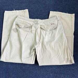 IRON Pants Mens 34 Khaki Utility Cargo Workwear Knee Patch Relaxed Fit Carpenter